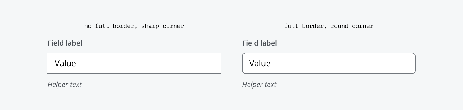 Input border styling options